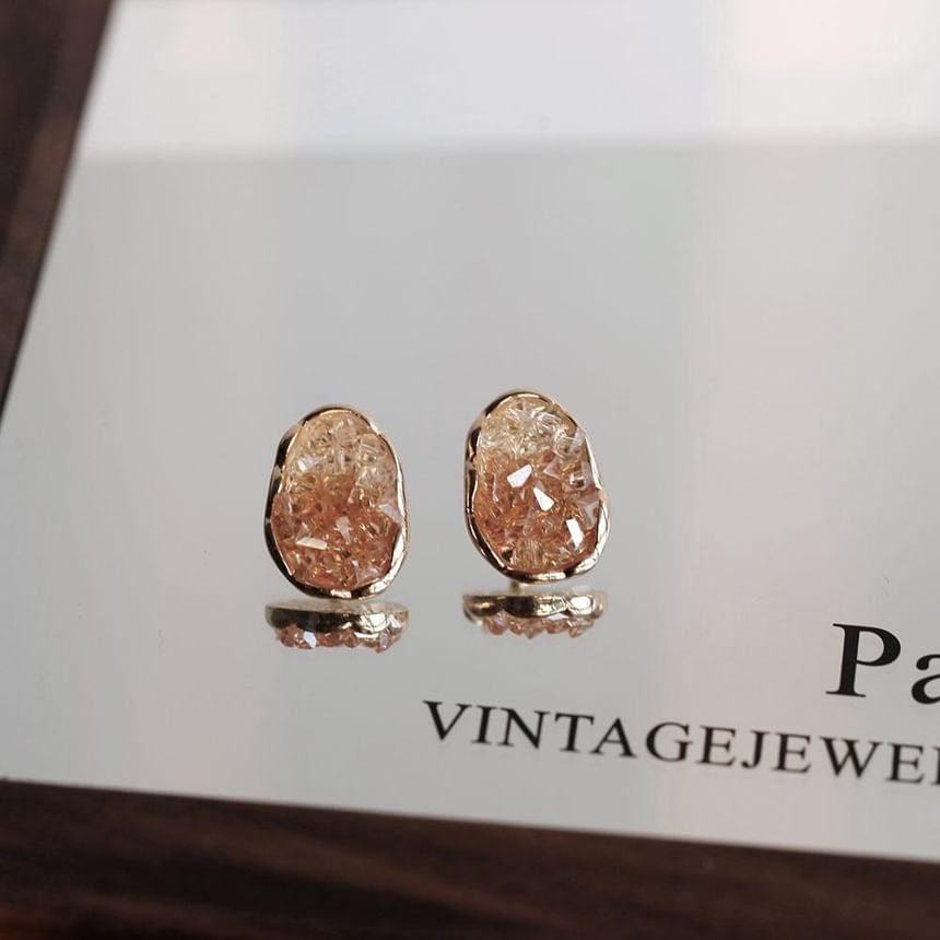 Sterling Earring 925 Stud Silver Crystal