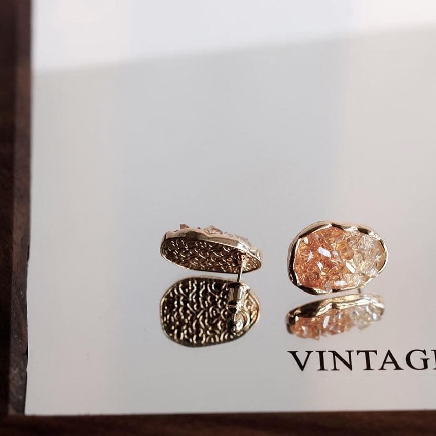 Sterling Earring 925 Stud Silver Crystal