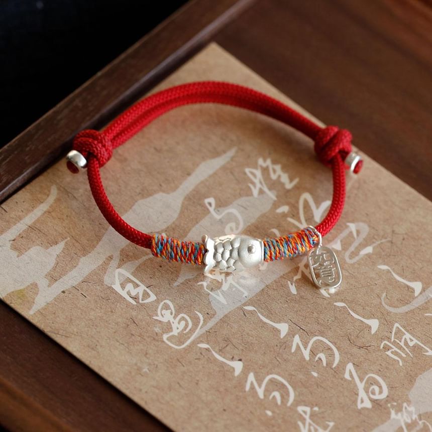 String Bracelet Sterling Fish 925 Silver