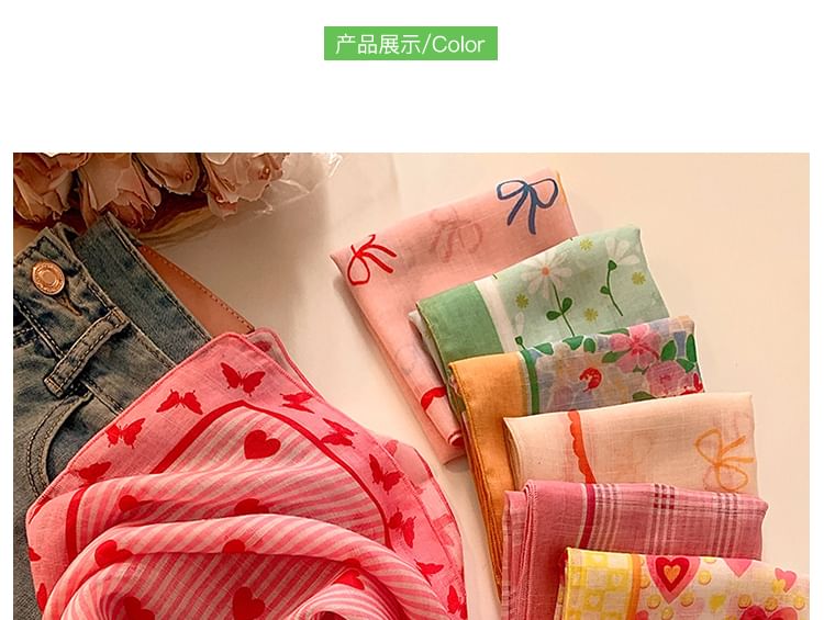 (Various Print Cotton Linen Designs) Scarf Head