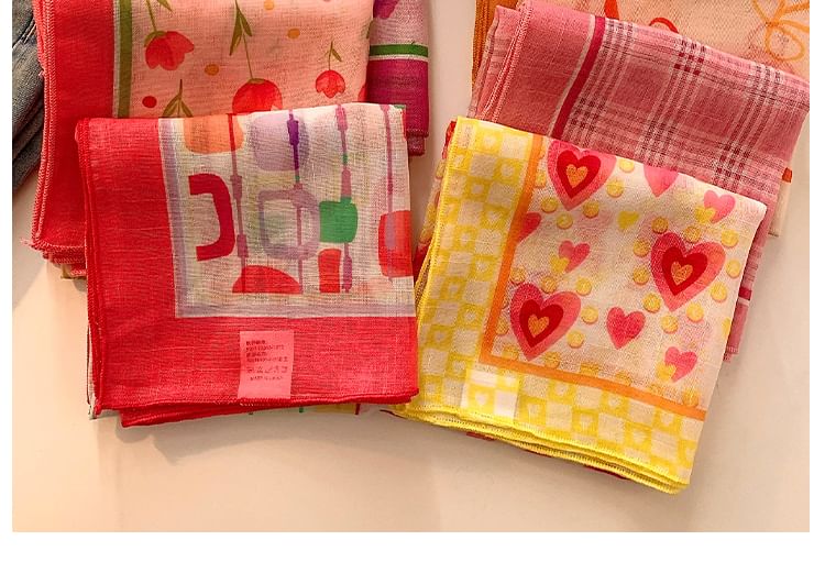 (Various Print Cotton Linen Designs) Scarf Head