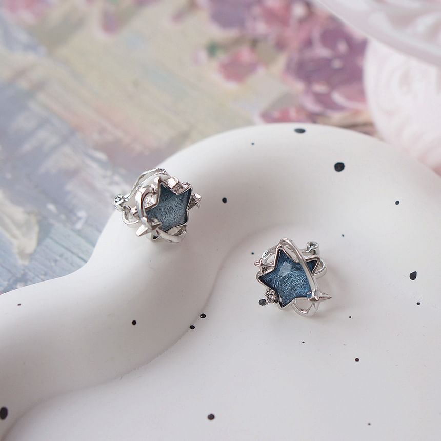 Earring Clip Stud Star / On