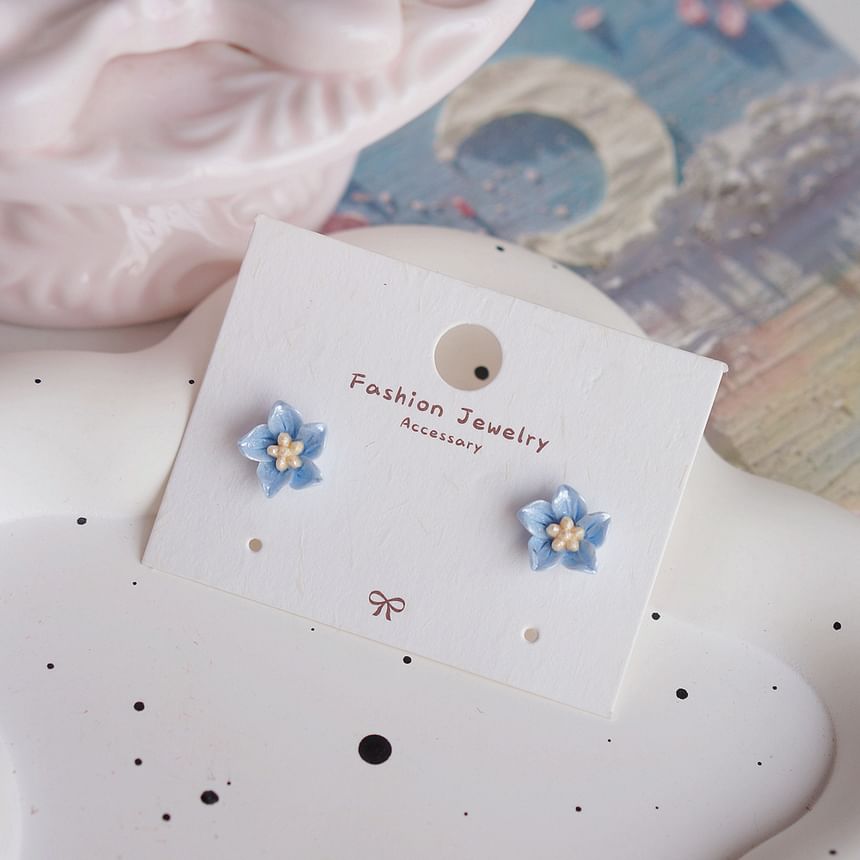 / Clip Earring Flower On Stud