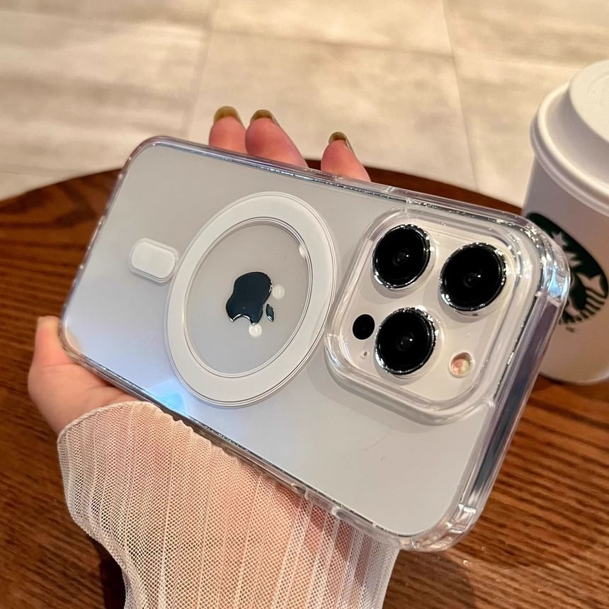 MagSafe) Phone with (Compatible Transparent Case Magnetic