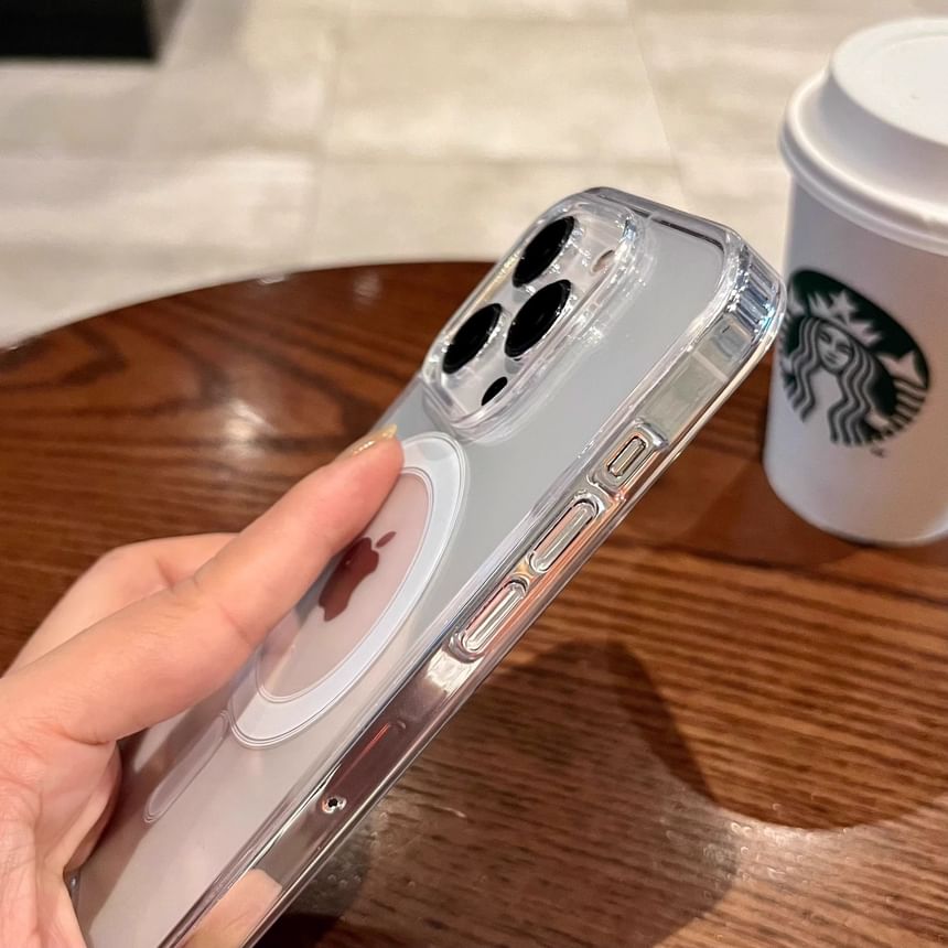 MagSafe) Phone with (Compatible Transparent Case Magnetic