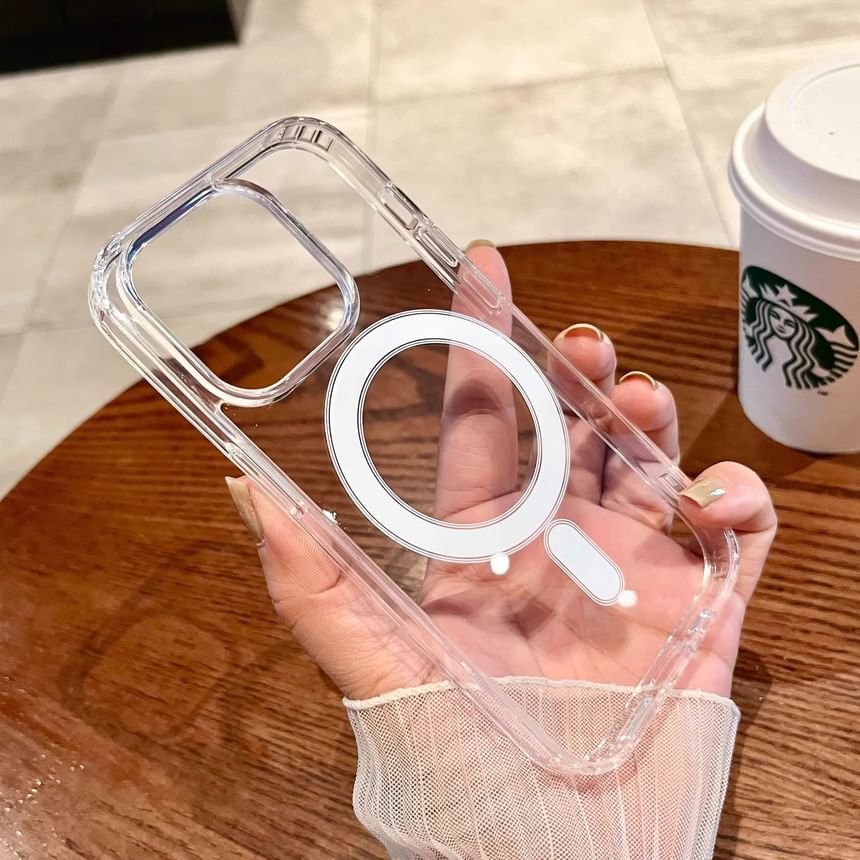MagSafe) Phone with (Compatible Transparent Case Magnetic
