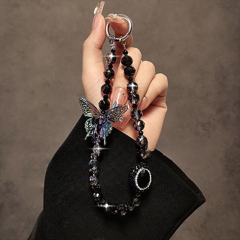 Butterfly Phone Crystal Strap Faux