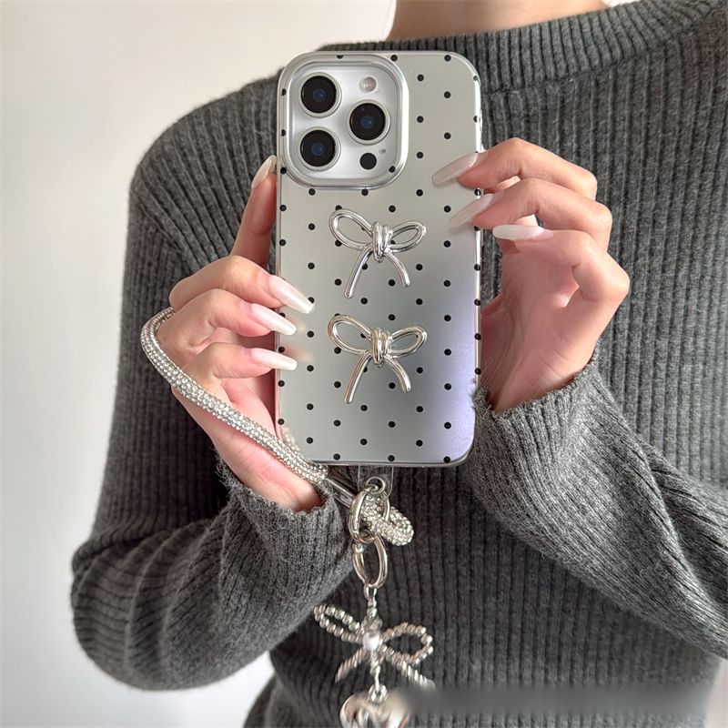 Strap Dot Bow Phone Polka Case / Set