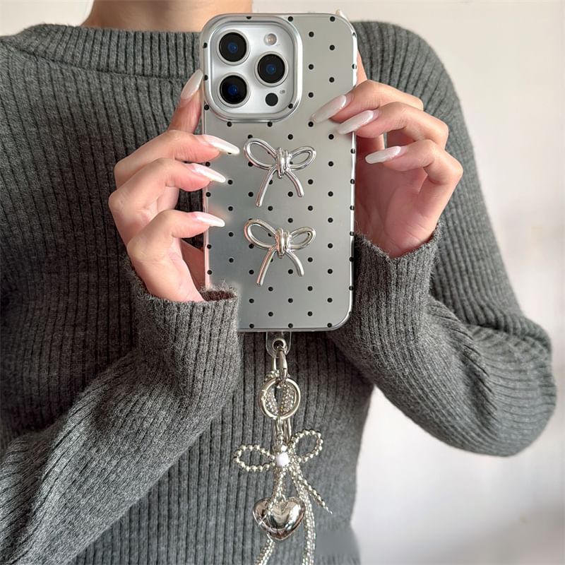 Strap Dot Bow Phone Polka Case / Set