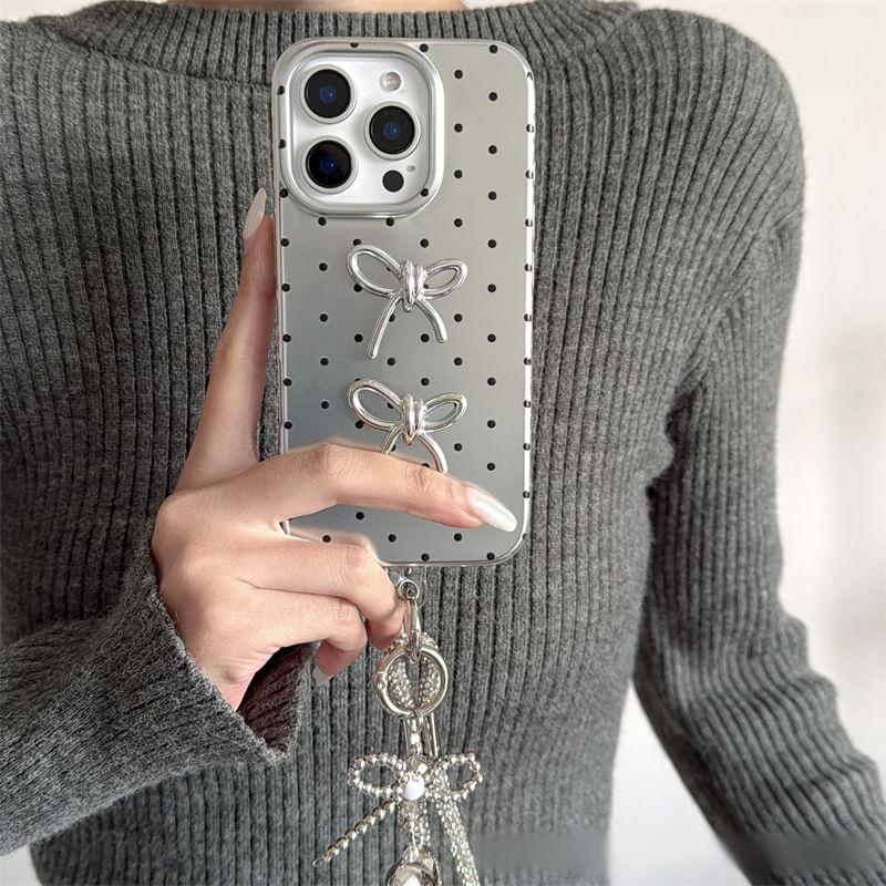 Strap Dot Bow Phone Polka Case / Set