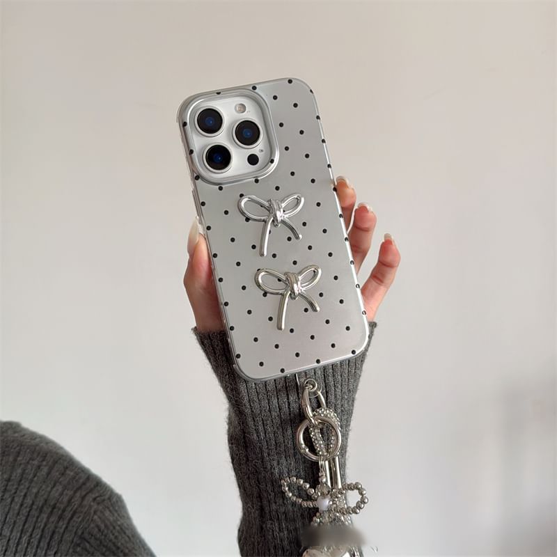 Strap Dot Bow Phone Polka Case / Set