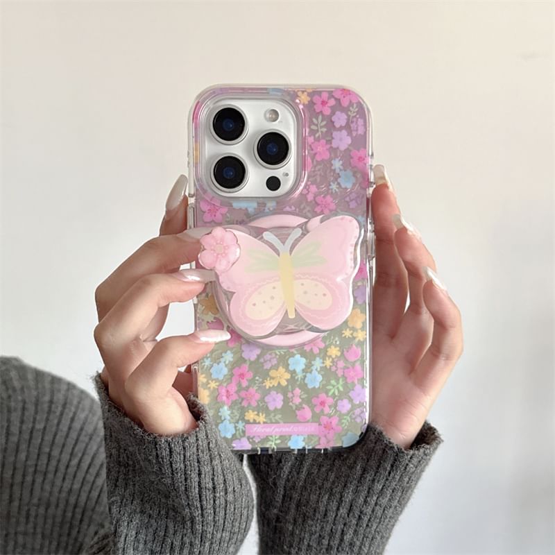MagSafe) Magnetic Floral with (Compatible Case Phone Print