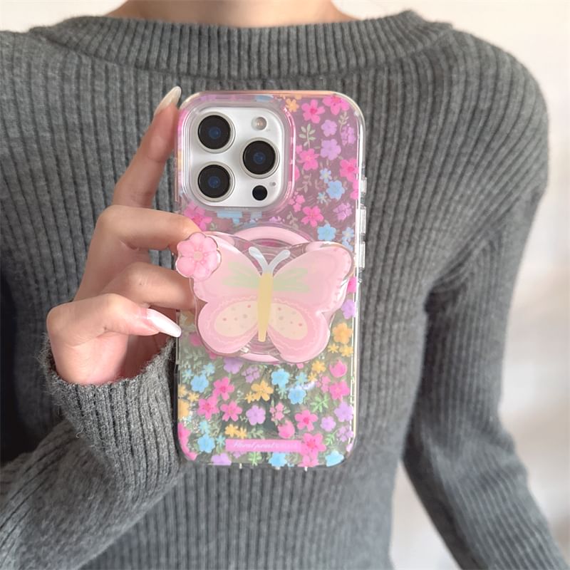 MagSafe) Magnetic Floral with (Compatible Case Phone Print
