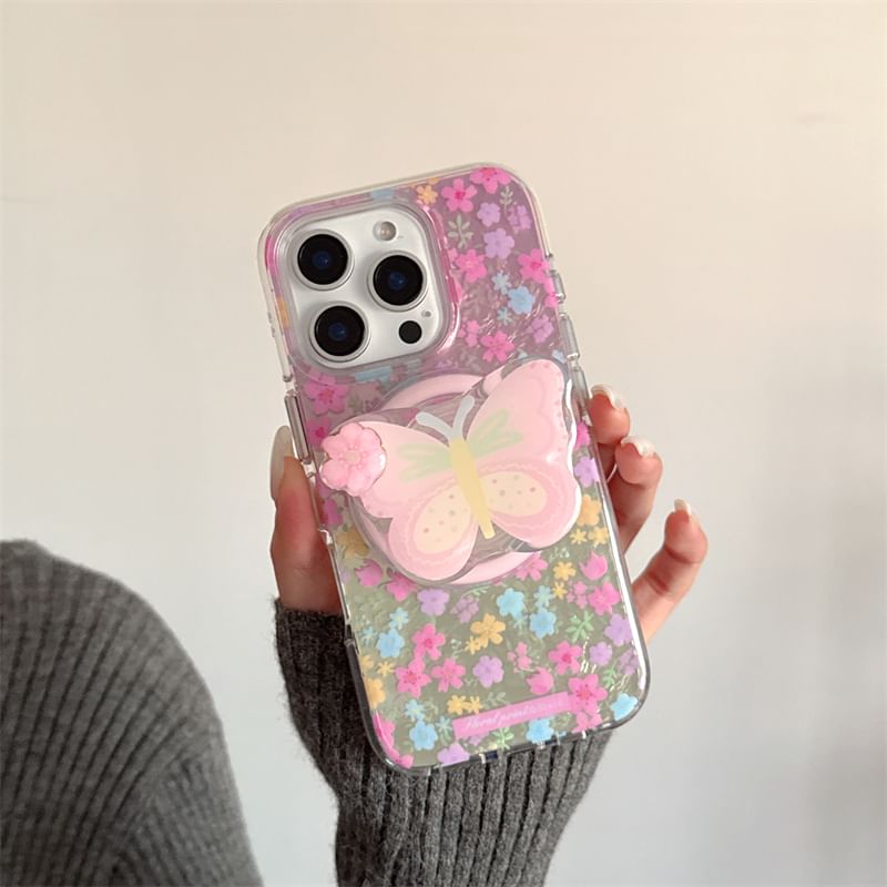 MagSafe) Magnetic Floral with (Compatible Case Phone Print