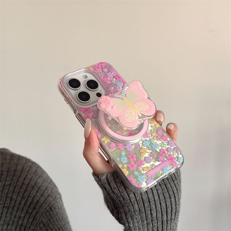 MagSafe) Magnetic Floral with (Compatible Case Phone Print