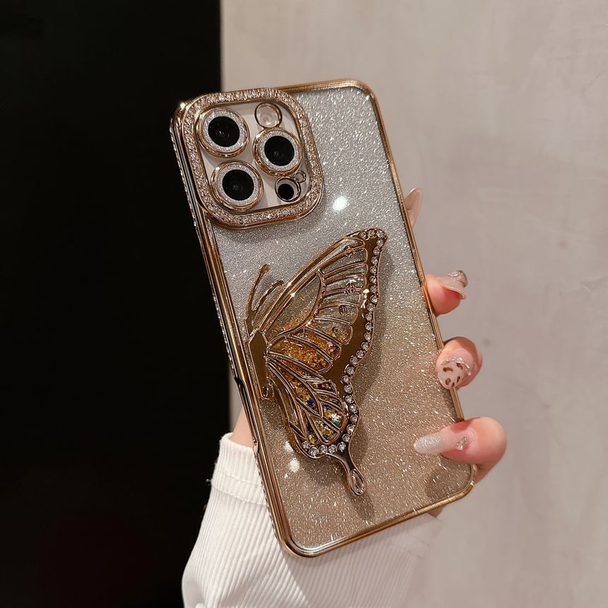 Embellished Case Phone Butterfly Stand