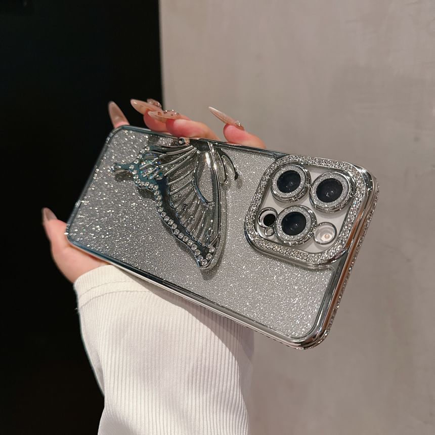 Embellished Case Phone Butterfly Stand