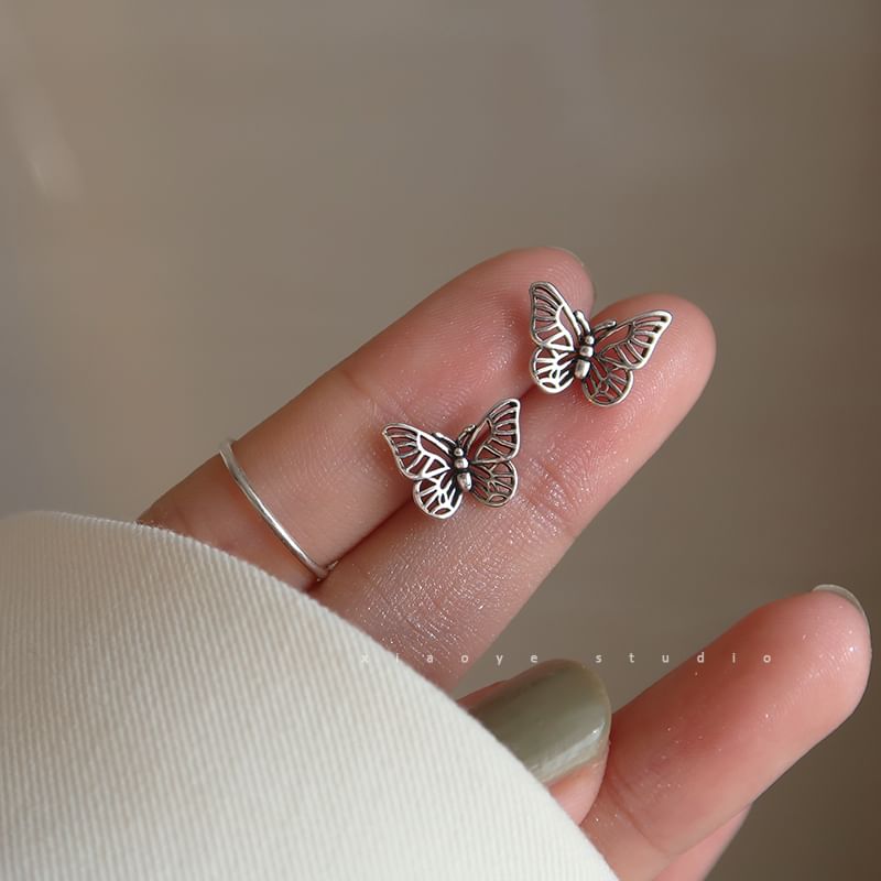Stud S925 Sterling Earring Silver Butterfly