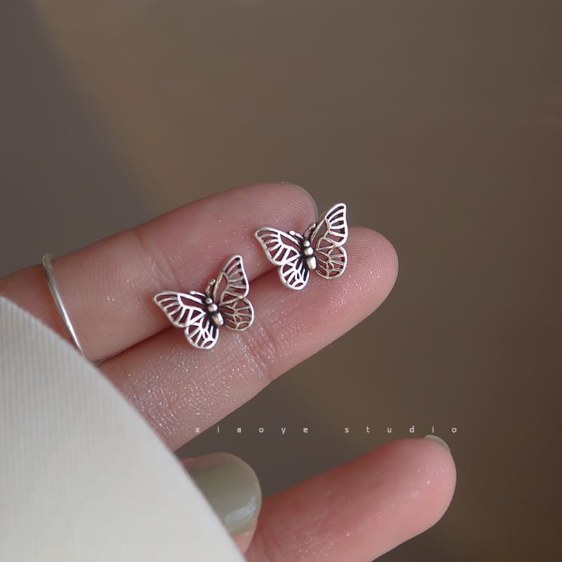 Stud S925 Sterling Earring Silver Butterfly