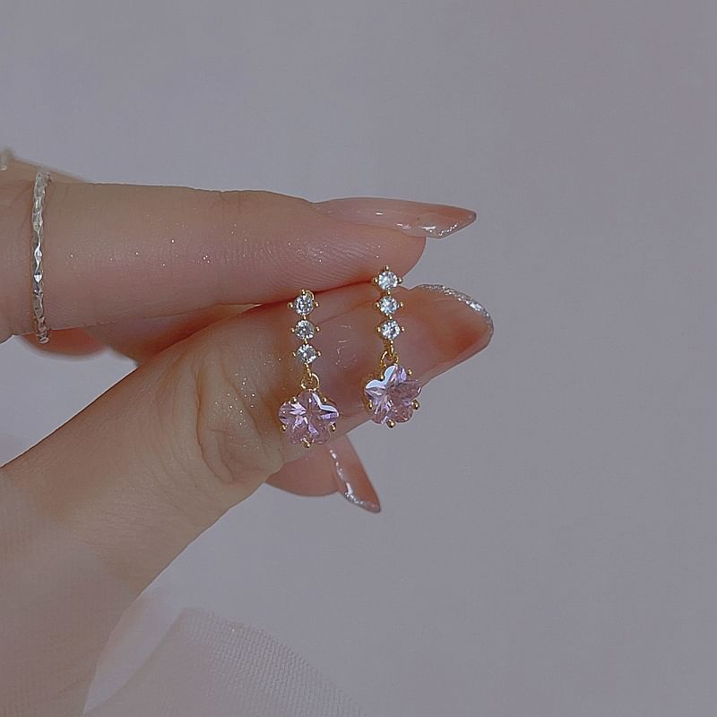 Alloy Dangle Earring Rhinestone Star