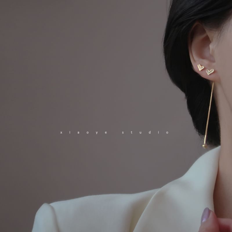 Earring Heart Alloy Dangle