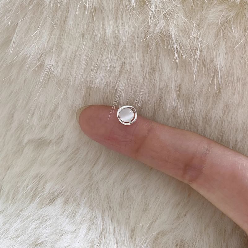 Earring Stone Alloy Cat Eye Faux Stud