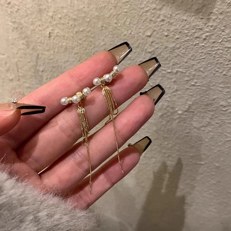 Threader Alloy Earring Pearl Faux