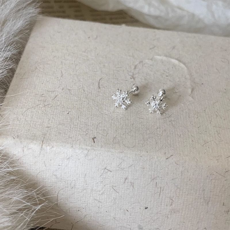 Barbell Snowflake Alloy Earring