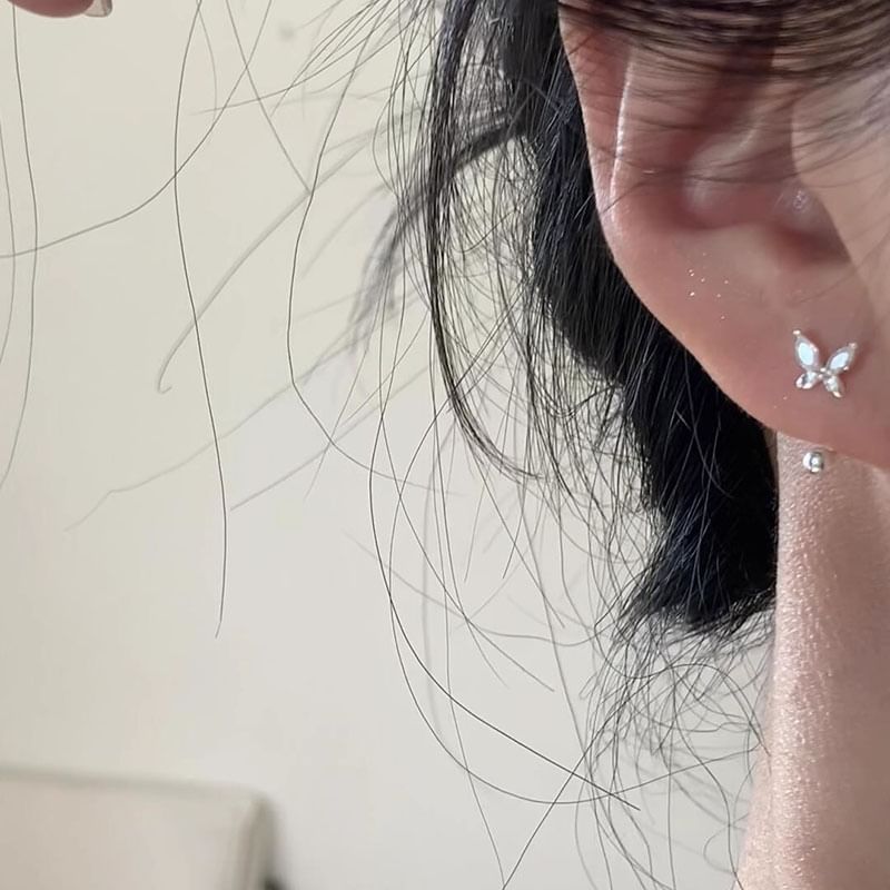 Ear Rhinestone Jacket Alloy Butterfly