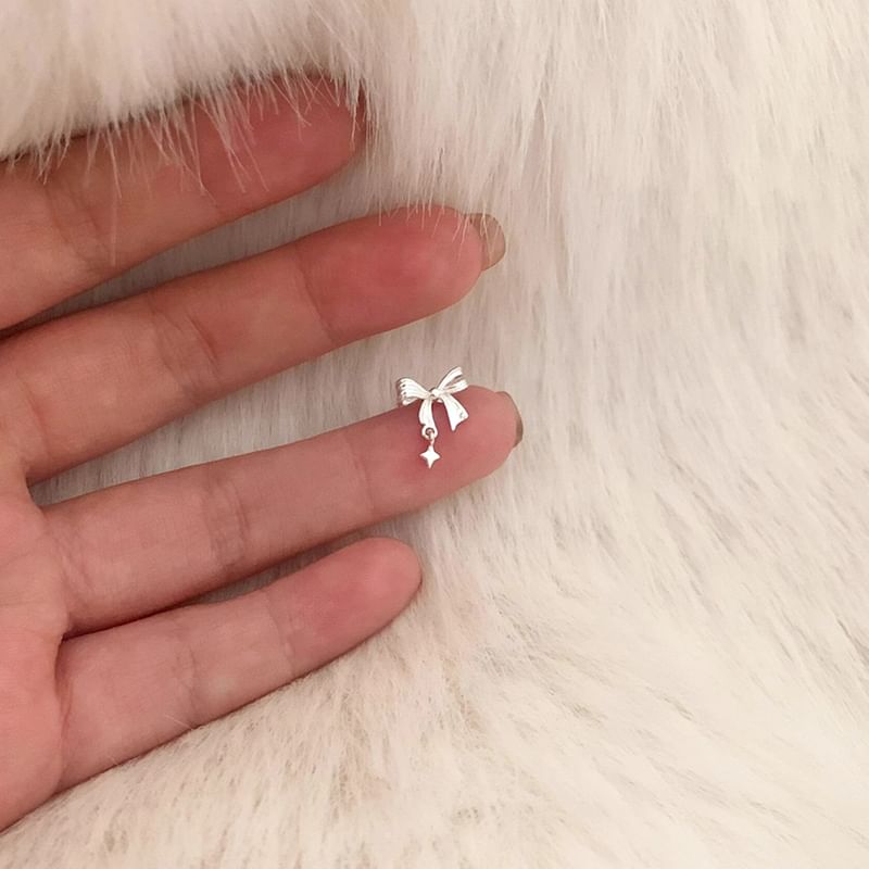 Bow Earring Drop Alloy