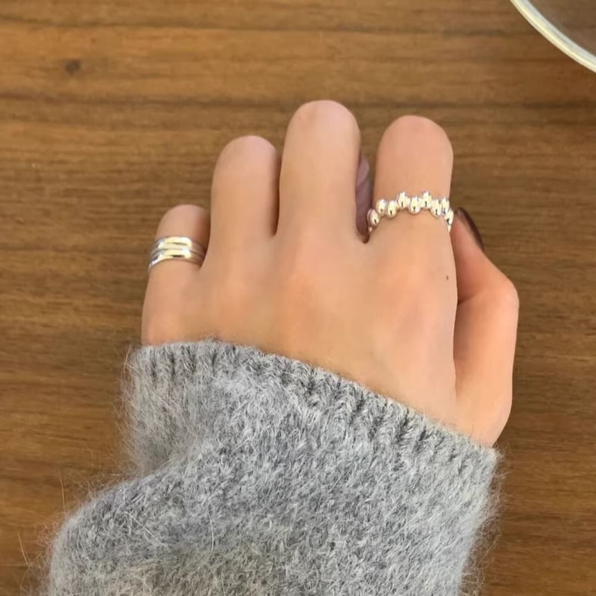Glossy Sterling 925 Ring Open Silver