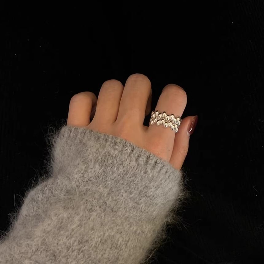 Glossy Sterling 925 Ring Open Silver