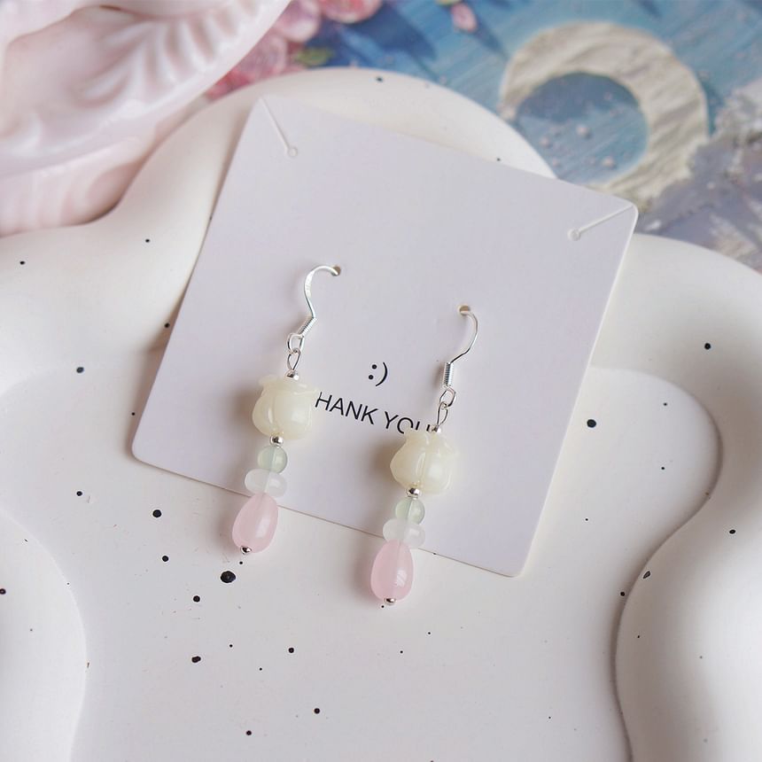 Flower Hook Drop Clip-On / Earring Beaded