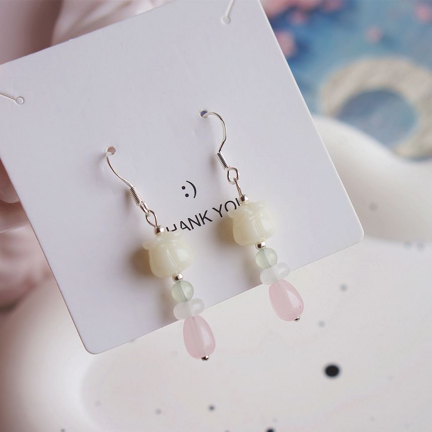 Flower Hook Drop Clip-On / Earring Beaded