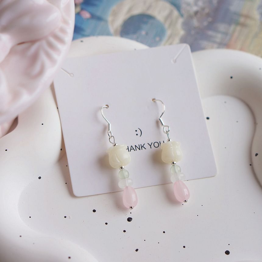 Flower Hook Drop Clip-On / Earring Beaded