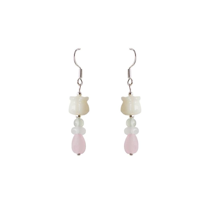 Flower Hook Drop Clip-On / Earring Beaded