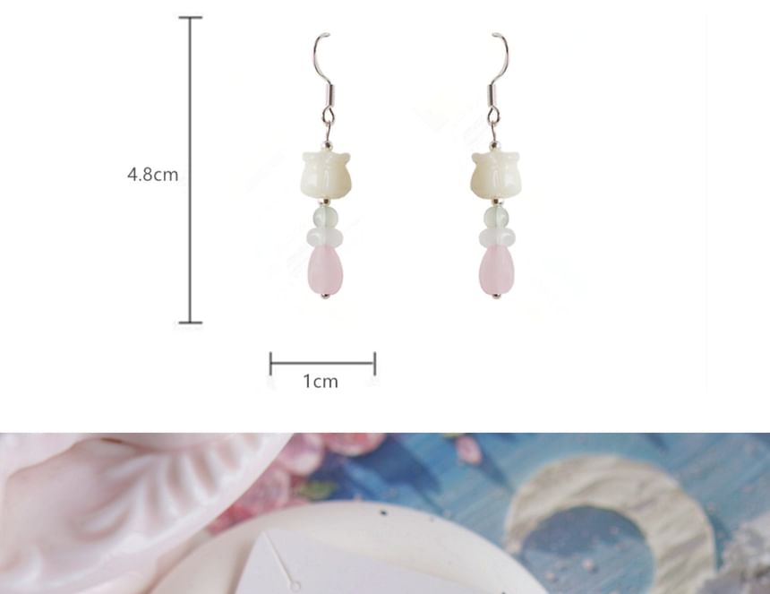 Flower Hook Drop Clip-On / Earring Beaded