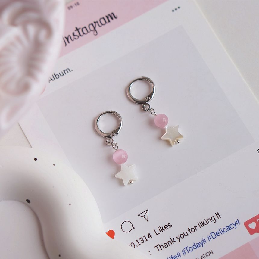 Drop Earring Huggie Star Beaded