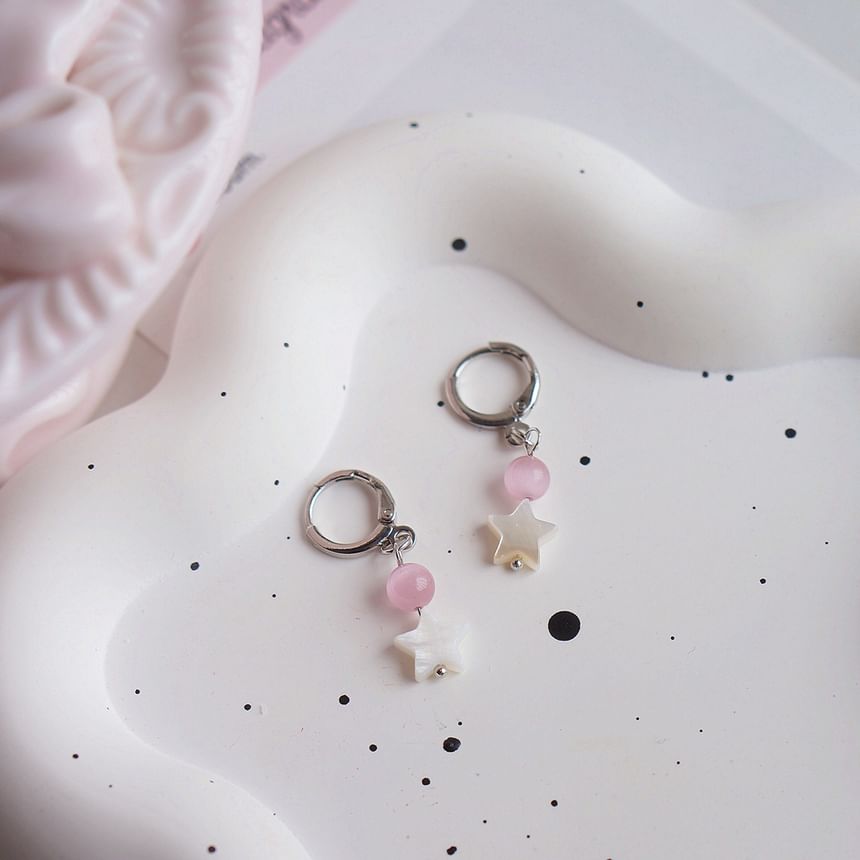 Drop Earring Huggie Star Beaded