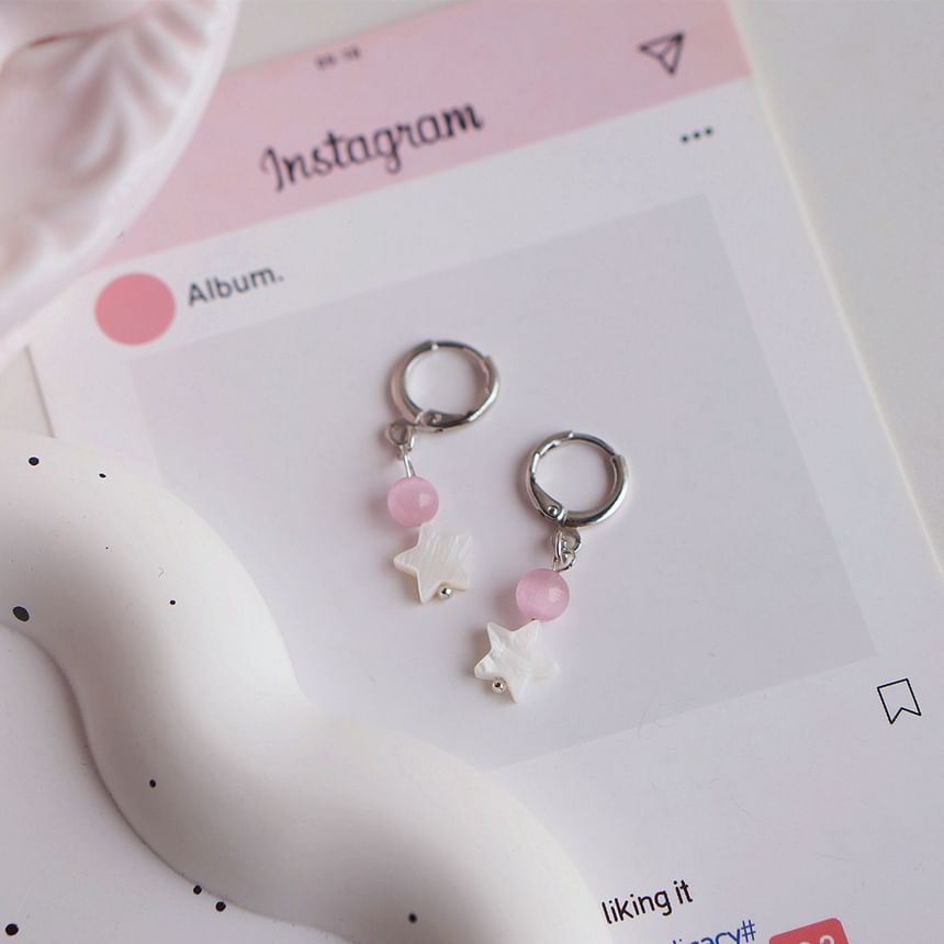 Drop Earring Huggie Star Beaded