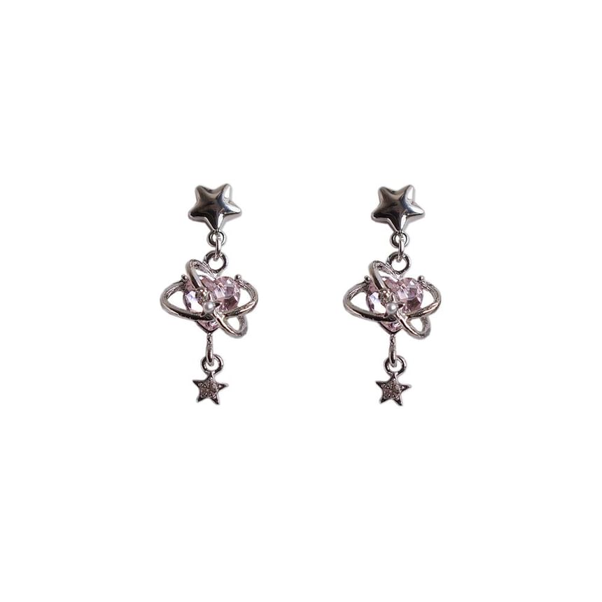 Rhinestone / Earring Star Heart Drop Clip-On