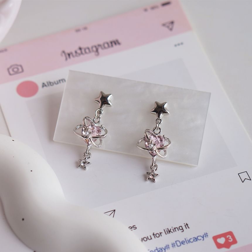 Rhinestone / Earring Star Heart Drop Clip-On