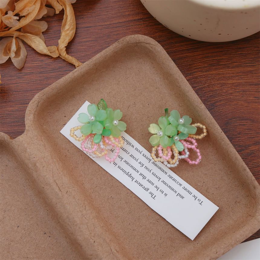Flower / Stud Earring Faux Pearl Ear Beaded Clip-On