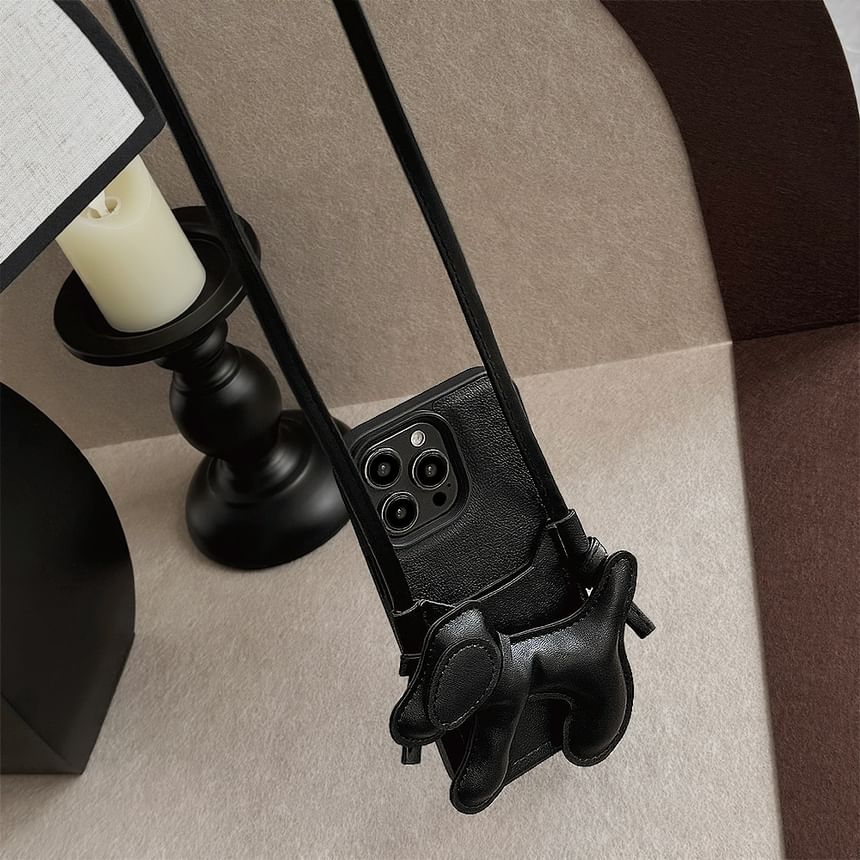 Lanyard Adhesive Set Dog / Decoration with Holder Leather Case Card Phone Faux