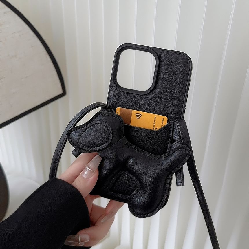 Lanyard Adhesive Set Dog / Decoration with Holder Leather Case Card Phone Faux