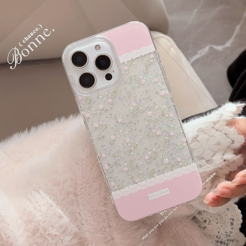 Charm Embroidered Set / Phone Adhesive Floral Decoration Case