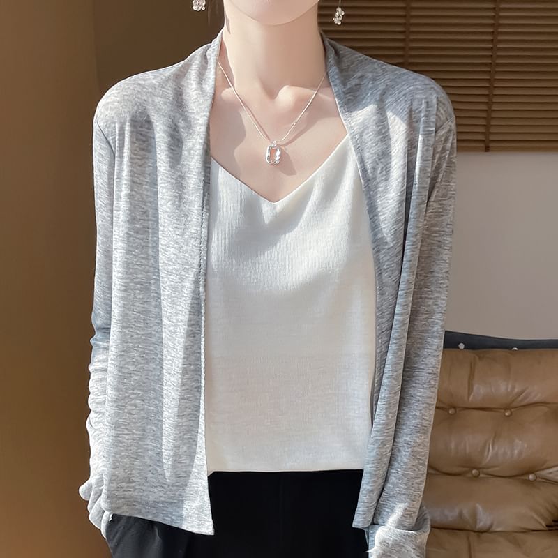 Plain Open Front Light Jacket