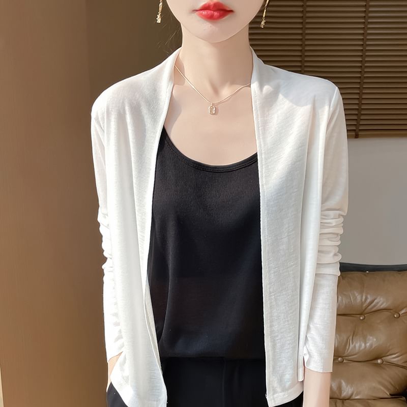 Plain Open Front Light Jacket