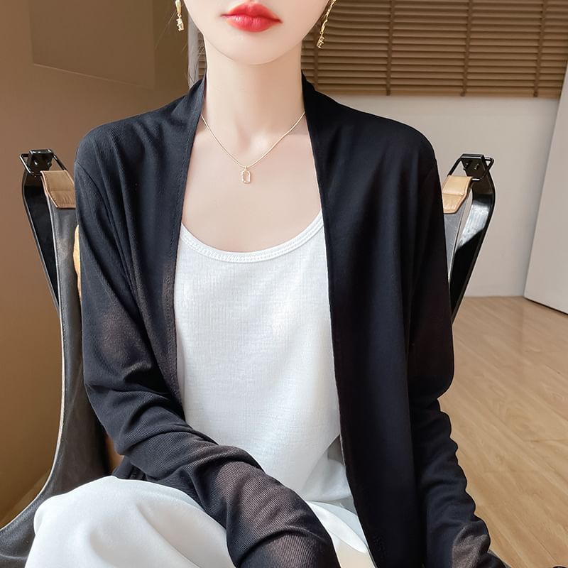 Plain Open Front Light Jacket