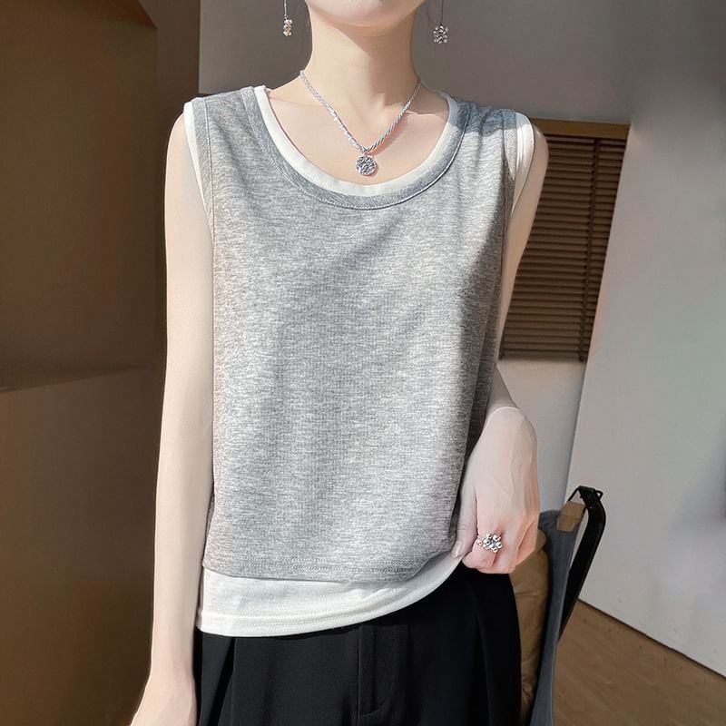 Scoop Neck Plain Tank Top
